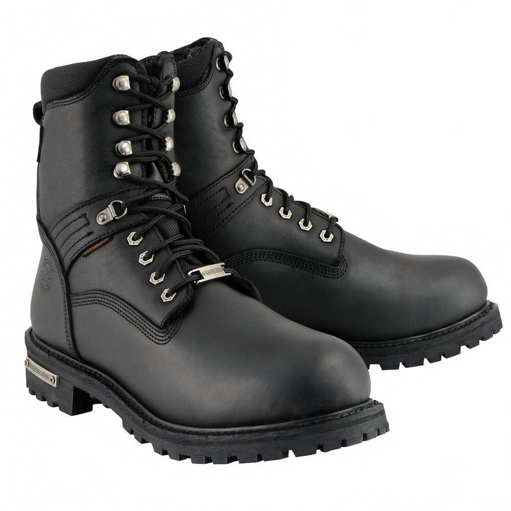 NEW MILWAUKEE LEATHER men's 7" waterproof combat boots in black